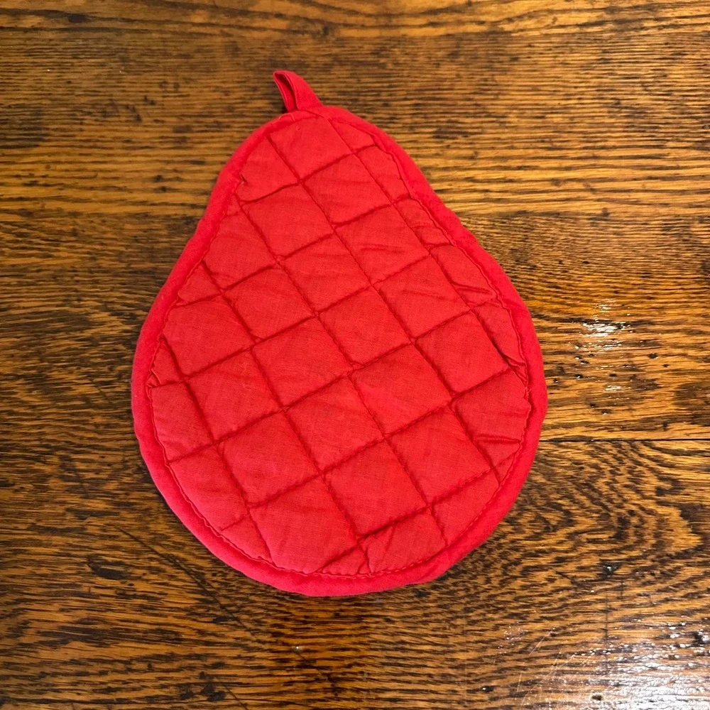 Vintage Christmas Nutcracker Pot Holder Red Green Quilted‎ Holiday Kitchen Decor